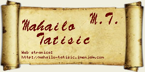 Mahailo Tatišić vizit kartica